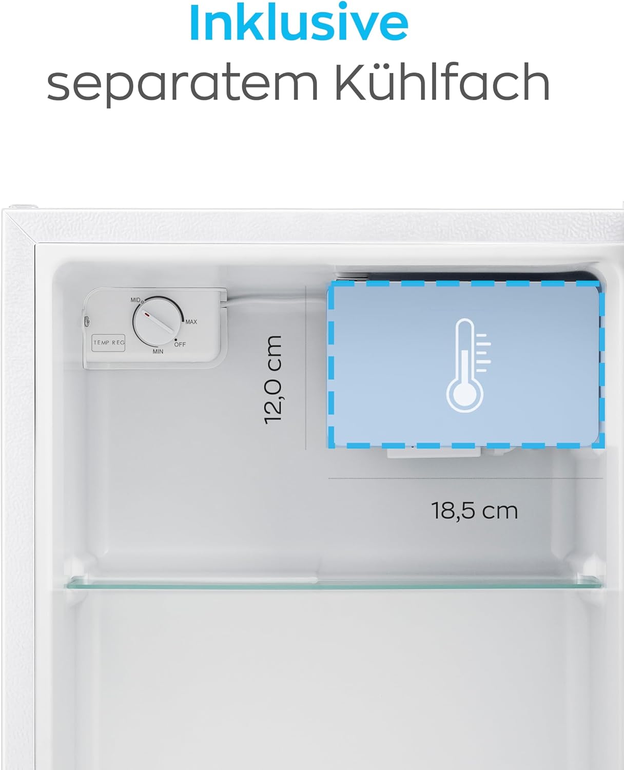 HEINRICHS Getränkekühlschrank 45L, 39dB, mit Kühlfach, kompakt, für Büro & Outdoor, Weiß