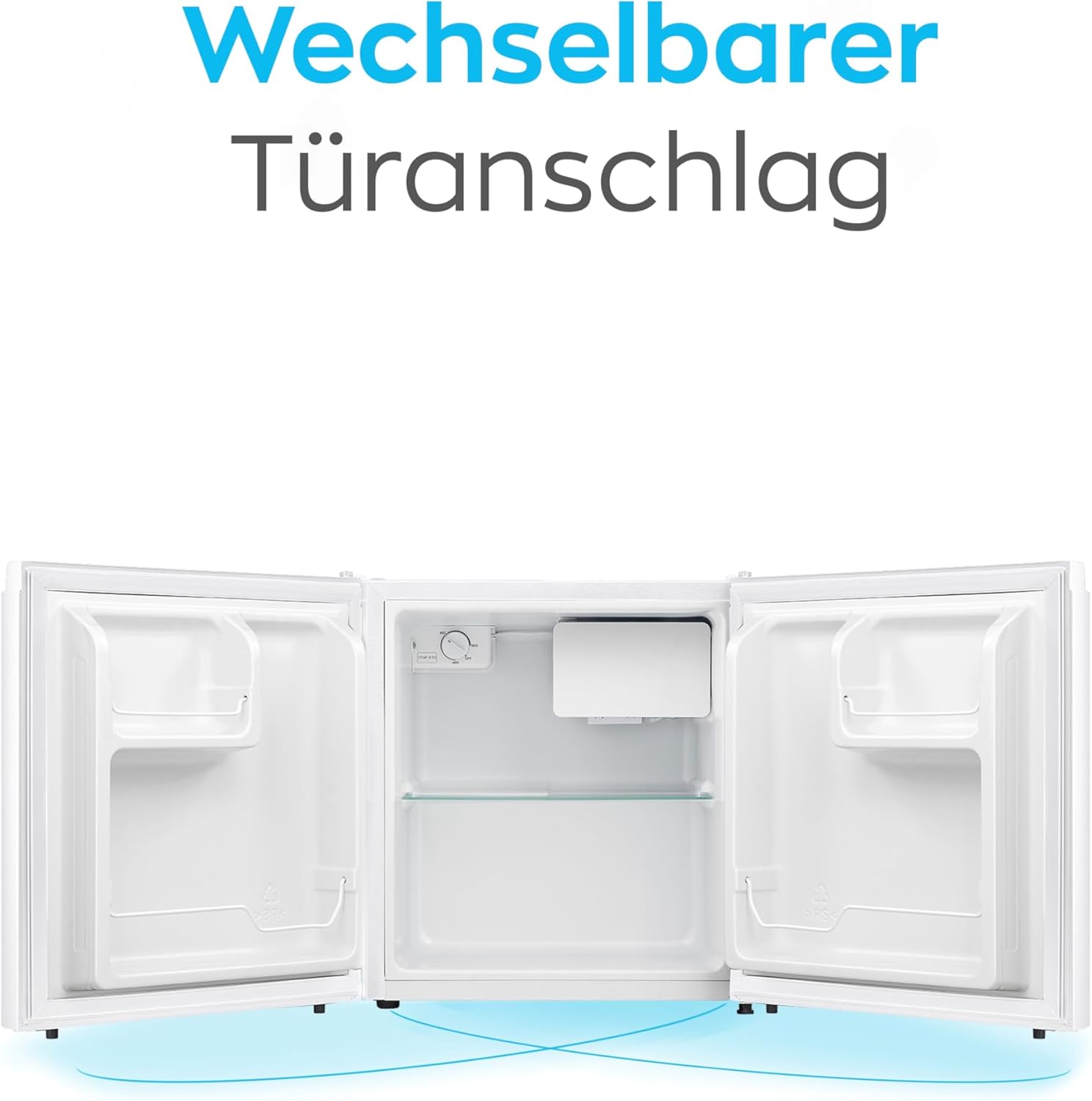 HEINRICHS Getränkekühlschrank 45L, 39dB, mit Kühlfach, kompakt, für Büro & Outdoor, Weiß