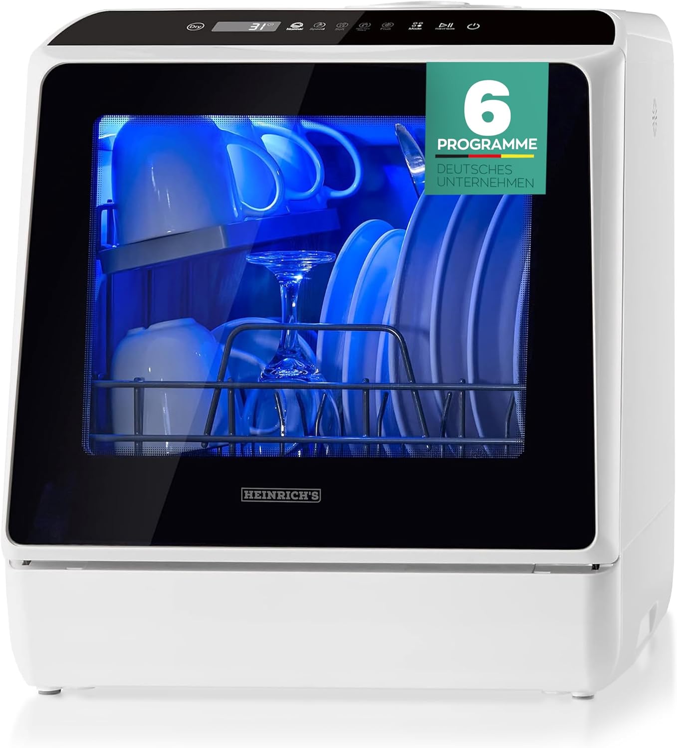 Heinrich´s Mini Geschirrspüler 5 L, Tischspülmaschine für Camping & Küche