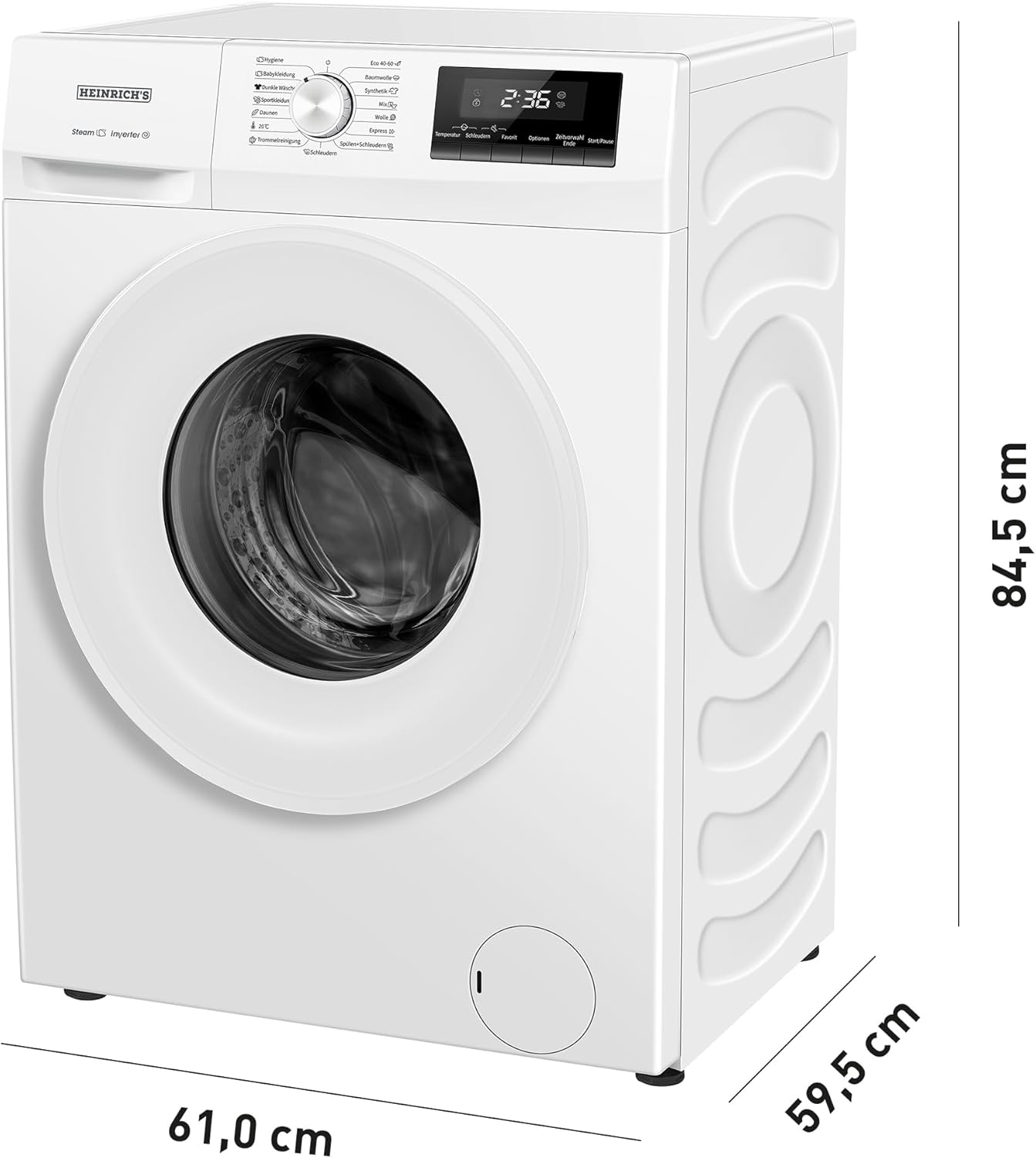 Waschmaschine 8kg, 1400 U/min, 15 Programme, LED, Aqua-Stop, A