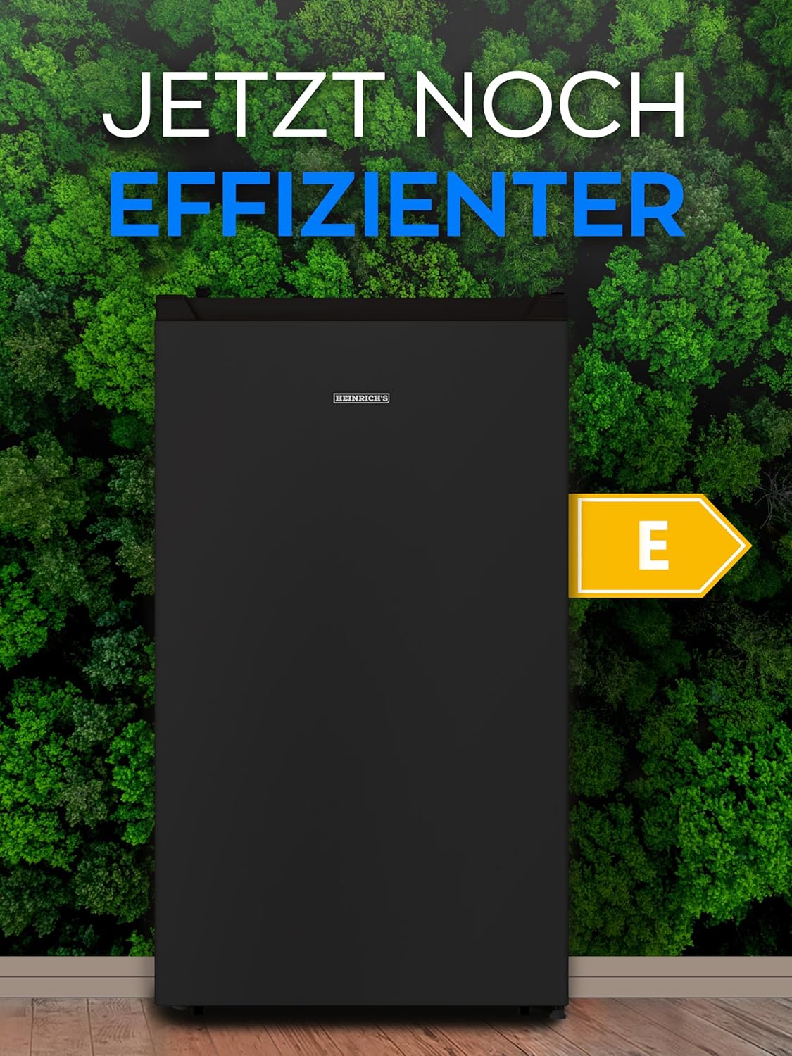 HEINRICHS Gefrierschrank 61L, 3 Schubladen, 7 Stufen, Airflow, wechselbarer Türanschlag, Schwarz