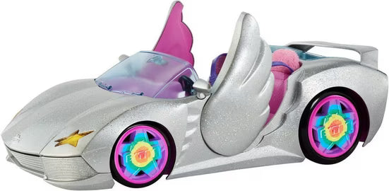 BARBIE Spielzeug-Auto Cabrio - Glitzerndes Silbernes Auto für Barbie mit Scherentüren