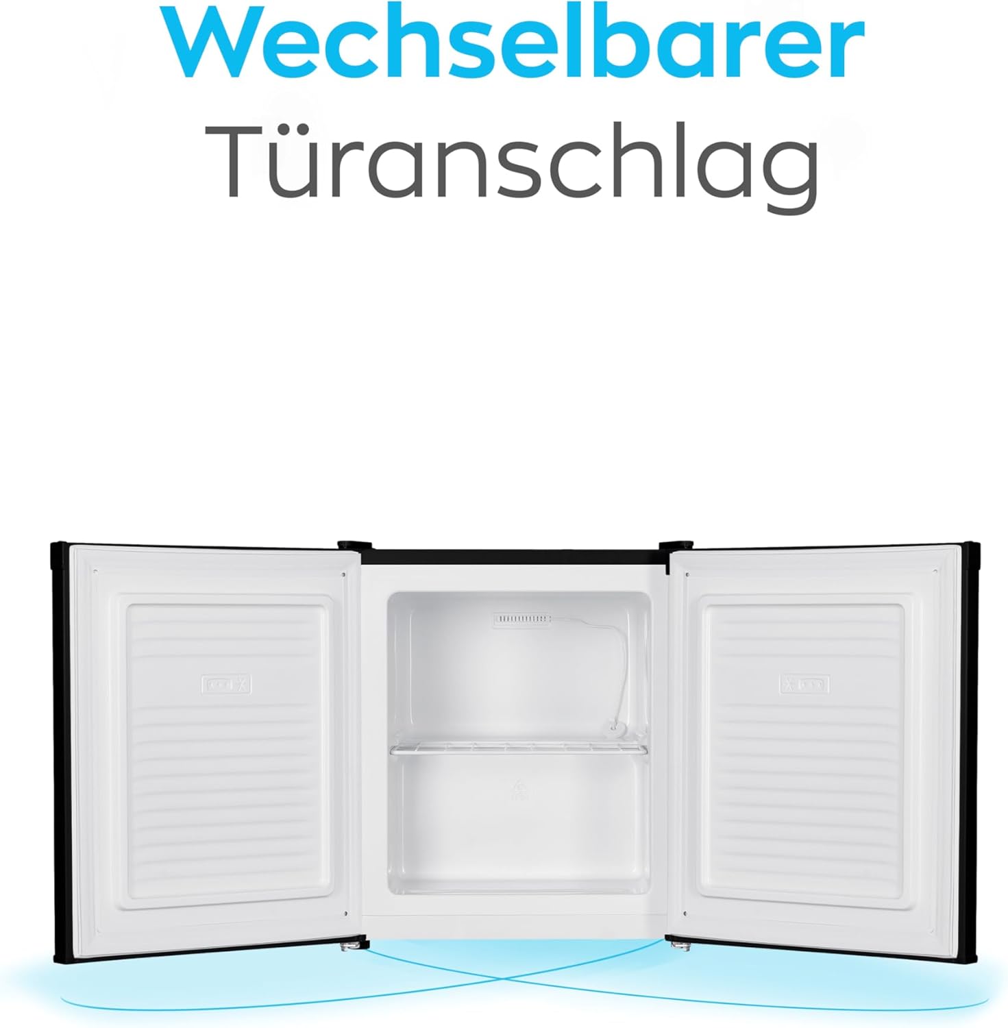 HEINRICHS Mini Gefrierschrank 33L, 40dB, wechselbarer Türanschlag, bis -18°C, perfekt für Büro & Outdoor, Schwarz