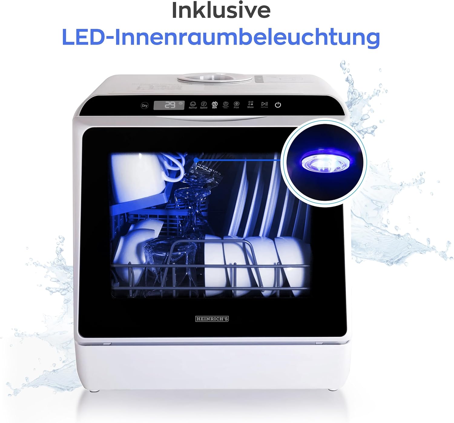 Heinrich´s Mini Geschirrspüler 5 L, Tischspülmaschine für Camping & Küche