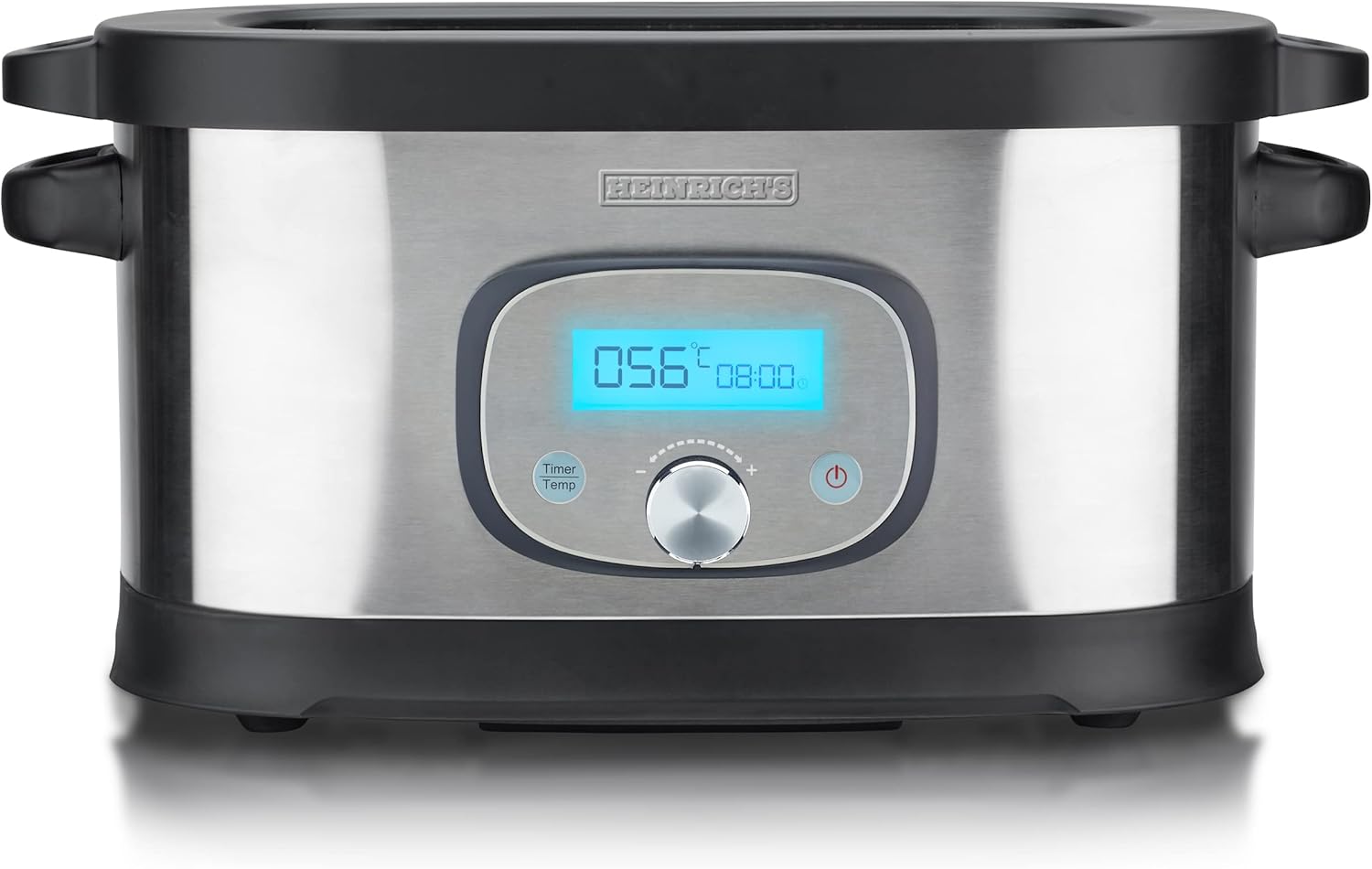 HEINRICHS Sous-Vide Garer, 45–90°C, LCD-Display, Temperaturregelung, Edelstahl/Schwarz