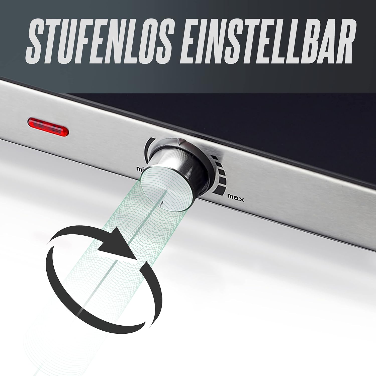 HEINRICHS Doppelkochplatte, 2800W, Infrarot Glaskeramik, für alle Töpfe und Pfannen, für Camping & Büro