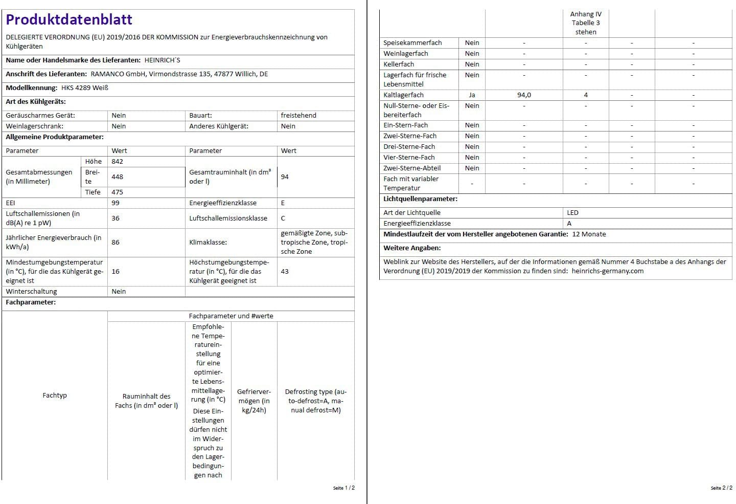 HEINRICHS Getränkekühlschrank 94L, 36dB, 7 Temperaturstufen, kompakt, für Büro & Outdoor, Weiß