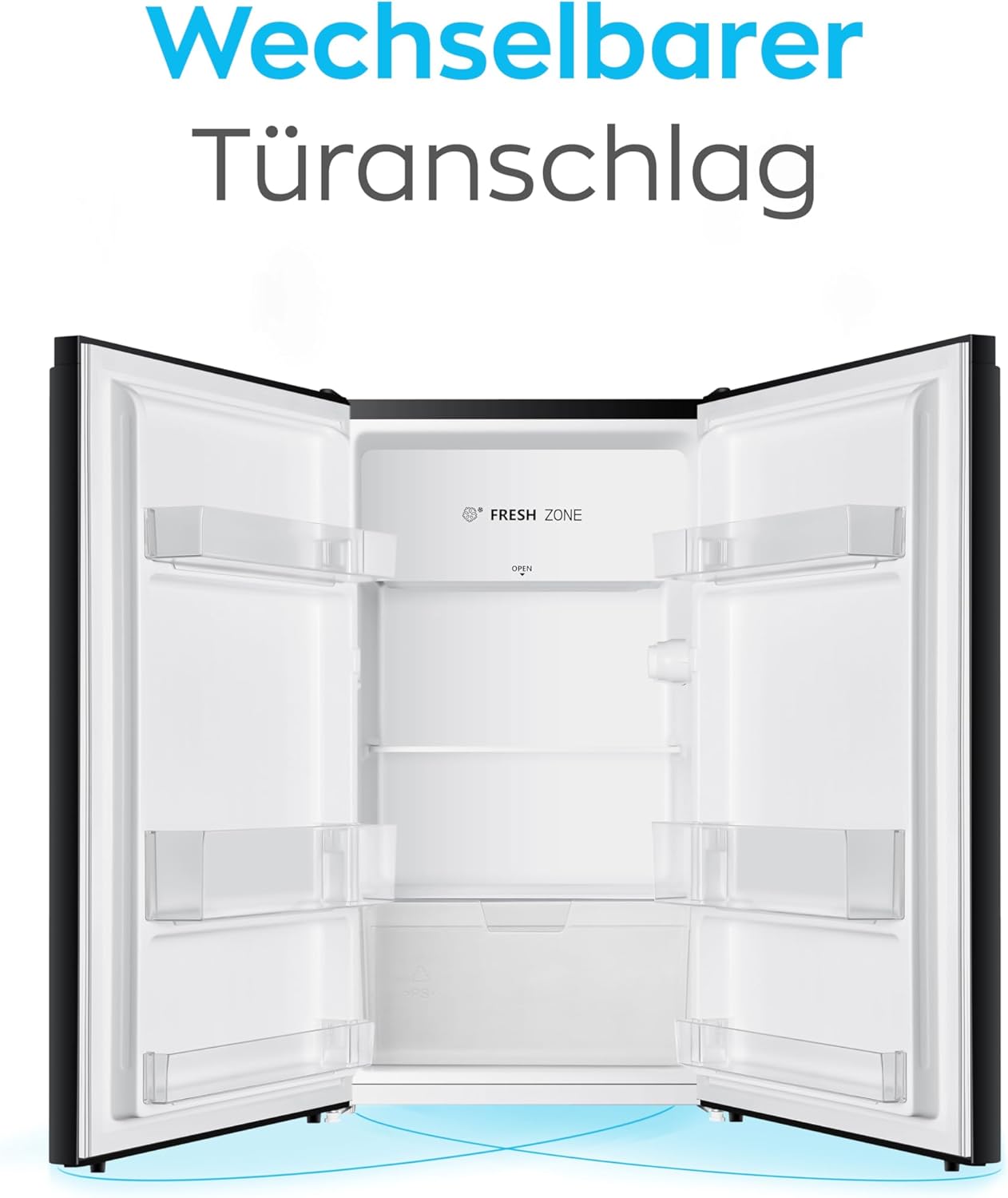 HEINRICHS Getränkekühlschrank 94L, 36dB, 7 Temperaturstufen, kompakt, für Büro & Outdoor, Schwarz