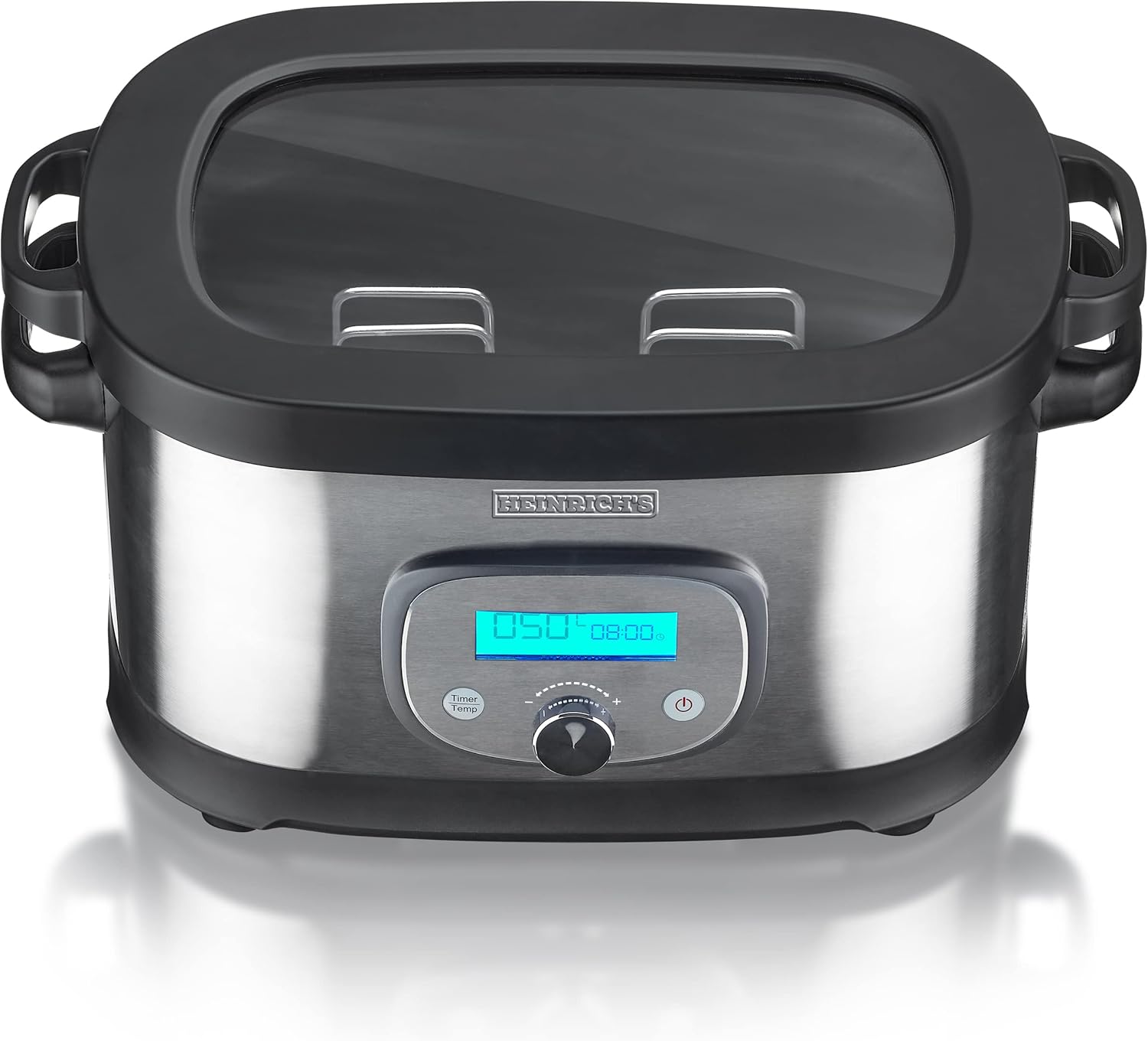 HEINRICHS Sous-Vide Garer, 45–90°C, LCD-Display, Temperaturregelung, Edelstahl/Schwarz