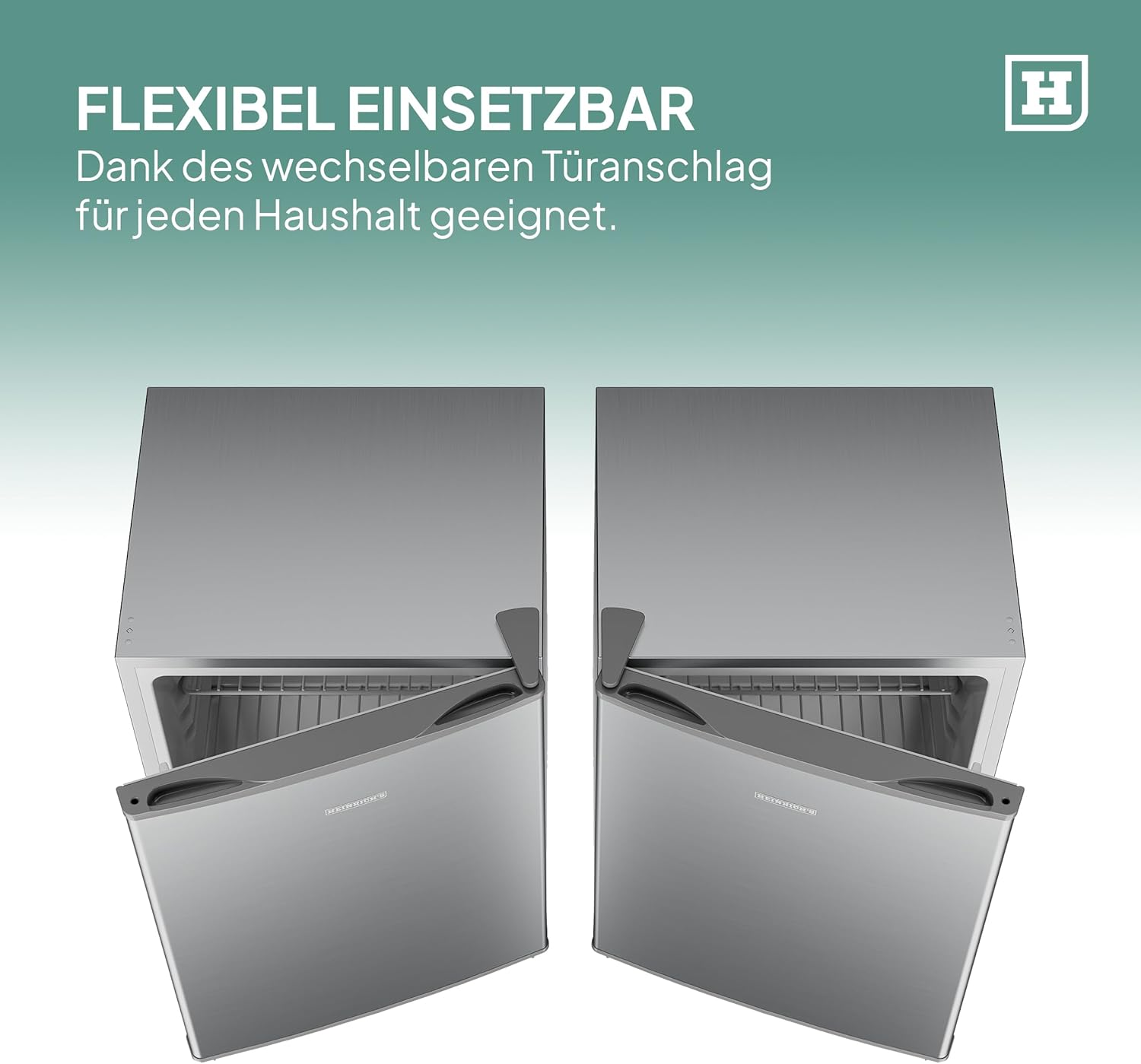Heinrich´s Getränkekühlschrank 58L,klein, Mini-Kühlschrank für Dosen, Flaschen, Snacks, modernes Design, Tisch-Kühlschrank, leise:39dB geeignet für Büro, Camping, Garten, Outdoor, Hotels, Schlafzimmer
