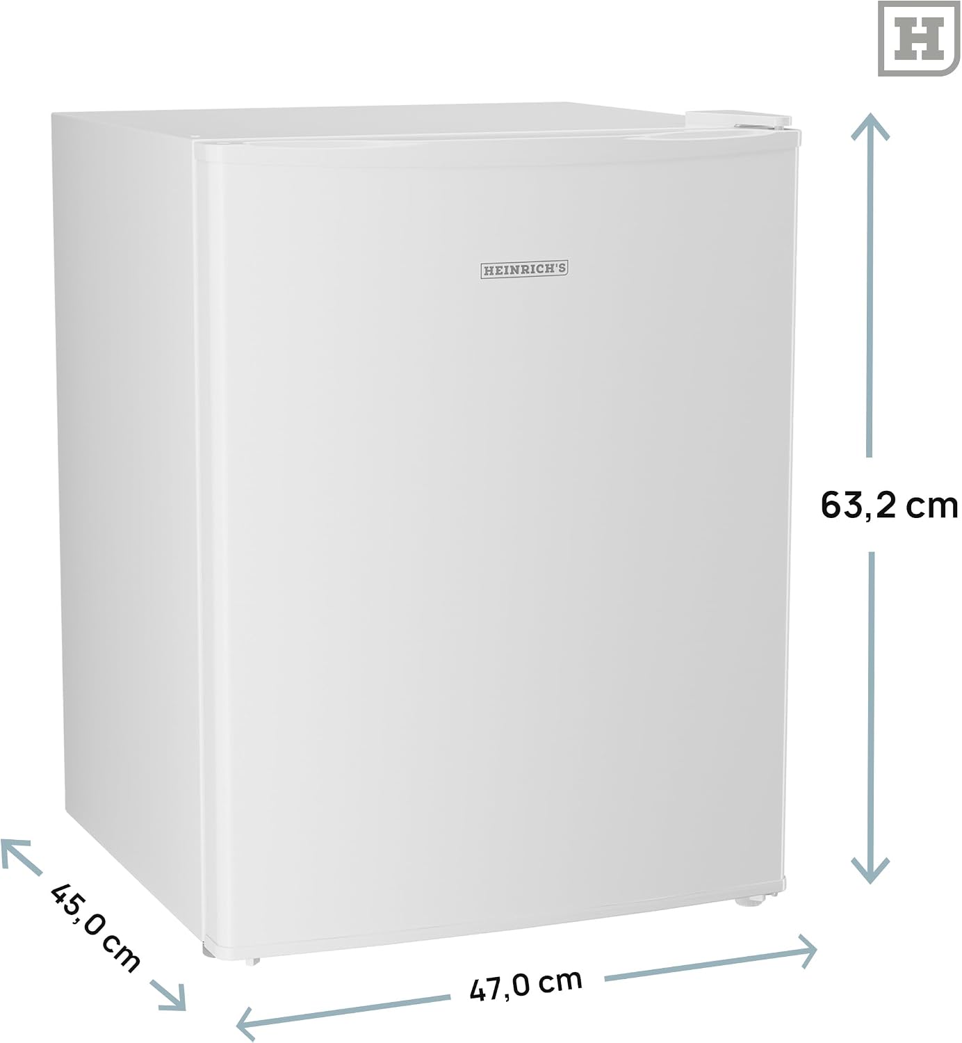 Heinrich´s Getränkekühlschrank 58L,klein, Mini-Kühlschrank für Dosen, Flaschen, Snacks, modernes Design, Tisch-Kühlschrank, leise:39dB geeignet für Büro, Camping, Garten, Outdoor, Hotels, Schlafzimmer