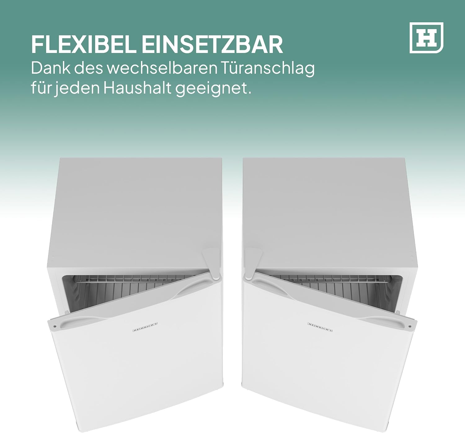 Heinrich´s Getränkekühlschrank 58L,klein, Mini-Kühlschrank für Dosen, Flaschen, Snacks, modernes Design, Tisch-Kühlschrank, leise:39dB geeignet für Büro, Camping, Garten, Outdoor, Hotels, Schlafzimmer