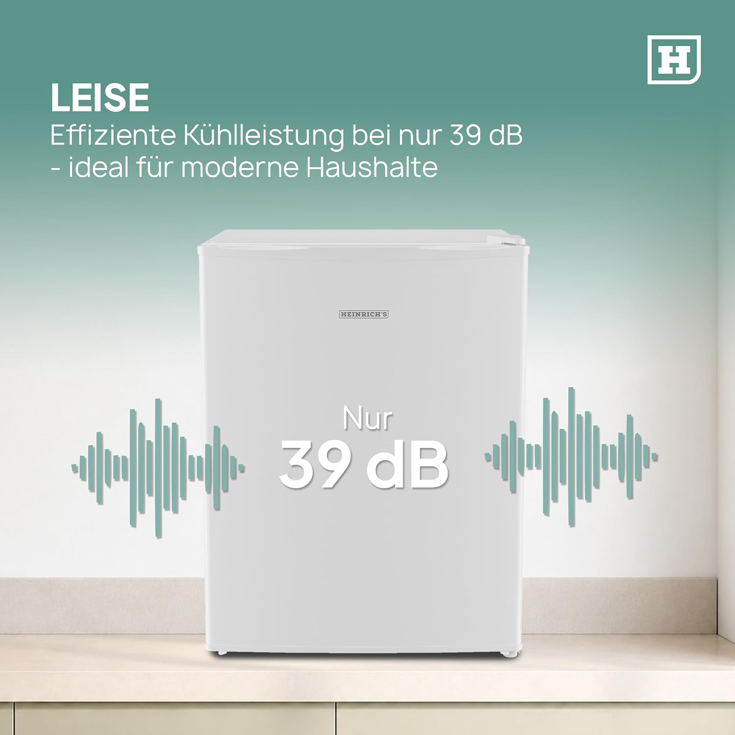 Heinrich´s Getränkekühlschrank 58L,klein, Mini-Kühlschrank für Dosen, Flaschen, Snacks, modernes Design, Tisch-Kühlschrank, leise:39dB geeignet für Büro, Camping, Garten, Outdoor, Hotels, Schlafzimmer